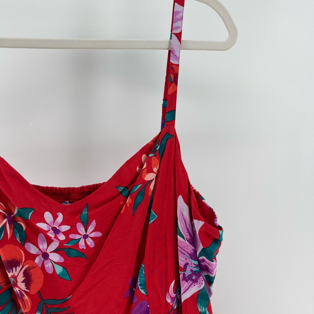 Old Navy Red Floral Fit & Flare Cami Dress, Adjustable Straps, Women's XXL - Picture 4 of 11